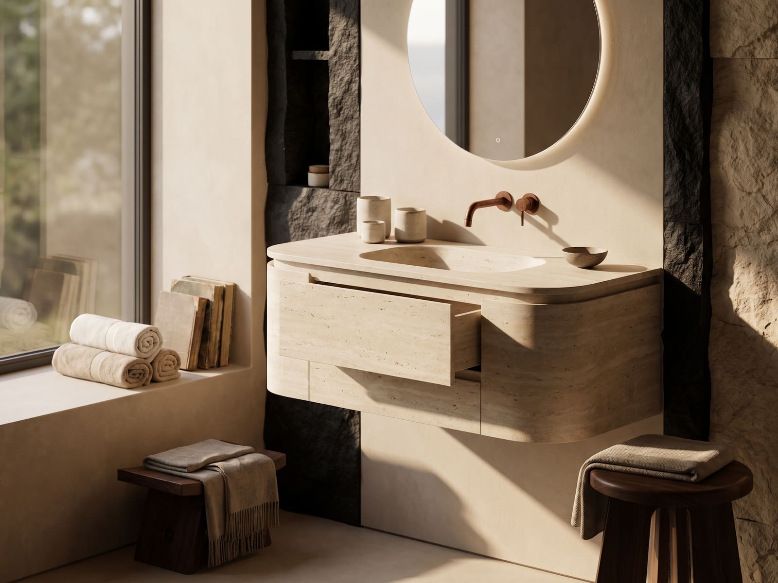 Custom furniture in 1 mm MILLIMETER stone