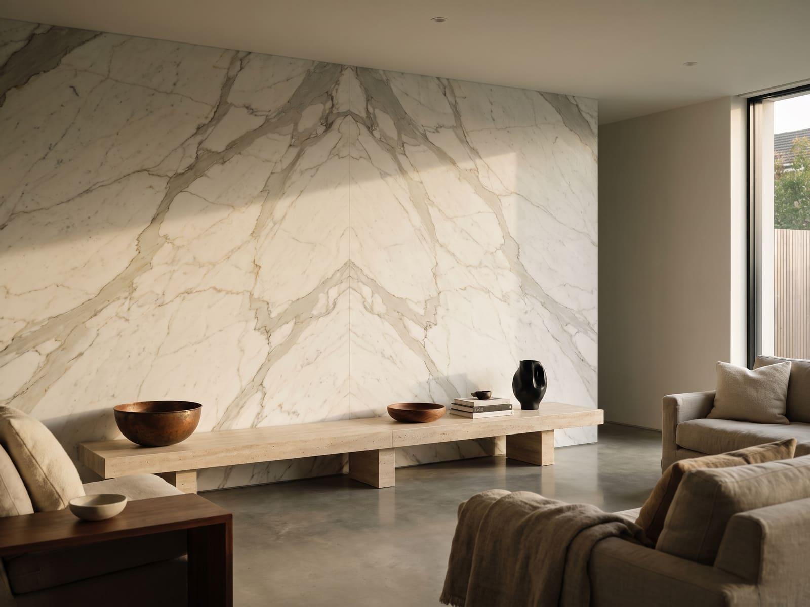 Feature walls in 1 mm MILLIMETER stone