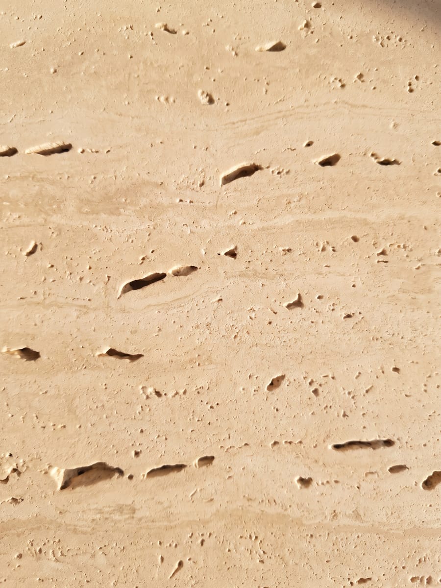 Textura de Cream Travertine, Travertino disponible en espesor de 1 a 5 milímetros